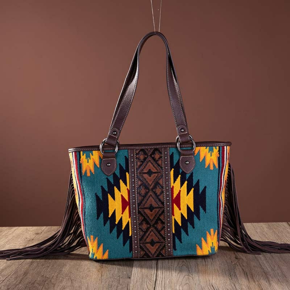 Montana West Aztec Tapestry Large Tote Bag Purse Shoulder‎ Concealed Carry